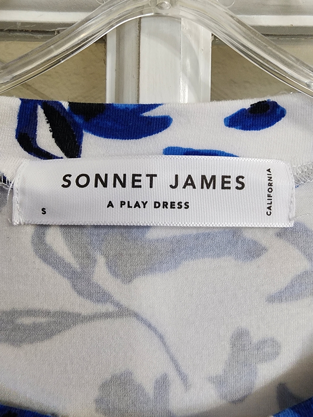 Sonnet James Georgia Play Dress S Blue Floral Tencel 3/4 Sleeve - Picture 11 of 12